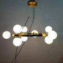 Luxury Glass Ball Ring Chandelier by Axyaa: Adjustable Suspension Lamp with G9 Bulb