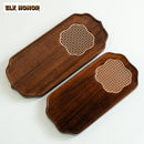 Axyaa Solid Wood Walnut Plum Blossom Dry Bubble Tray for Tea Soaking