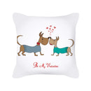 Axyaa Happy Valentine's Day Pink Pillowcase - Cute Square Cushion Cover