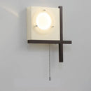 Axyaa LED Wall Lamp Dark Wood Clear Glass Sconce for Bedroom Foyer Stairs