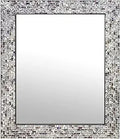 Axyaa Mosaic Glass Wall Mirror, Decorative Embossed Rectangular Vanity Mirror