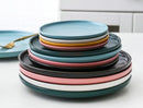 Axyaa Ceramic Western Cuisine Plate Set for Steak, Vegetables, Bread, Desserts, Breakfast