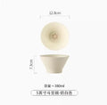 Axyaa Ceramic Horn Bowl Set - High Foot, High Aesthetic, Anti-Scalding Hat Bowl