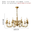 Axyaa Retro Copper Gold Candle Chandelier French Luxury Pendant Lamps