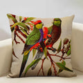 Axyaa Bird Parrot Sofa Cushion Cover 45x45cm Linen Pillowcase for Home & Hospitality