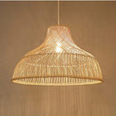 Axyaa Vintage Farmhouse Rattan Chandelier with LED Lights for Dining Room