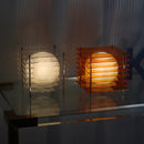Axyaa Minimalistic Orange Moon Table Lamp with LED Warm Lights