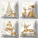 Axyaa Christmas Santa Fawn Pillowcase - Festive Home Decoration