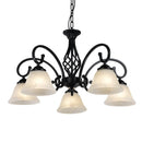 Axyaa Metal Body Glass Chandelier with LED Bulb & European Traditional Design