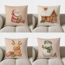 Axyaa Cozy Christmas Santa with Gingerbreads Pillow Cover