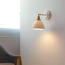 Axyaa Ceramic Sconce with Brass Arm - Handcrafted Porcelain Wall Lighting
