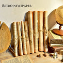 Axya Vintage English Newspaper Scroll, Yellow Book, Living Room Study Decor - Photography Props