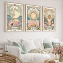 Retro Celestial Flower & Plant Art Prints by Axyaa for Home & Office Décor