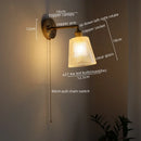 Axyaa Retro LED Wall Light Glass Copper Applique – Home Decor & Bedside Lamp