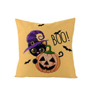 Axyaa Halloween Pillow Cover 45x45 - Pumpkin Owl Cat Spider Sofa Cushion Decor
