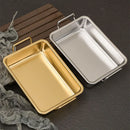 Axyaa Stainless Steel Snacks Plate with Handle, Korean Style Food Storage Trays