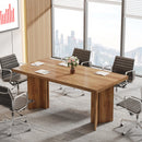 Axyaa 63" Executive Desk: Vintage Wood Home Office Computer Writing Table