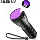 Axya 395nm UV Flashlight 21 LED Ultraviolet Mini Torch for Pet Urine Stain Scorpion Detection