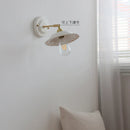 Axyaa Ceramic Brass LED Swing Arm Wall Sconce for Interior Lighting