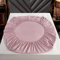 Axyaa Solid Color Cotton Fitted Bed Sheet for Single Double King Queen Bed