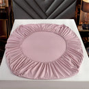 Axyaa Solid Color Cotton Fitted Bed Sheet for Single Double King Queen Bed