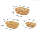 Axyaa Rattan Fruit Plate & Tea Tray: Retro Woven Storage Basket for Picnics & Snacks