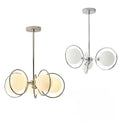 Axyaa Nordic Iron Ring Glass Ball LED Chandelier for Modern Living Room