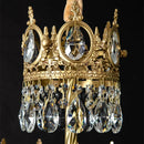 Axyaa Gold Crown Crystal Chandelier LED Pendant for Modern Luxury Living Space