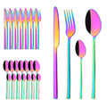 Axyaa 32-Piece Gold Stainless Steel Cutlery Set - Western Kitchen Flatware