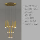 Axyaa Nordic Duplex LED Chandelier, Villa Pendant Lights for Circular Staircase & Living Room