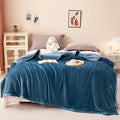 Axyaa Nordic Flower Print Plush Flannel Blanket, Soft Throw for Sofa Couch Bed