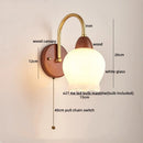 Axyaa Modern Wood Glass LED Wall Light for Living Room Bedroom Balcony