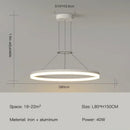 Axyaa Modern Black White Rings LED Pendant Chandelier for Living Room Bedroom Dining Kitchen