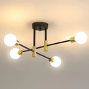 Axya Nordic LED Ceiling Lights Semi Flush Mount Antique Gold 4/6 heads Indoor Fixtures