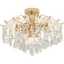 Axyaa Postmodern Crystal Chandelier: Luxury Living Room Lighting, French Style Fashion Fixture