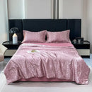 Axyaa Silky Jacquard Summer Quilt Set - Smooth & Machine Washable