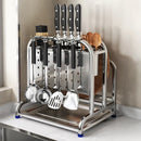 Axyaa Stainless Steel Knife Holder Stand & Utensil Storage Rack