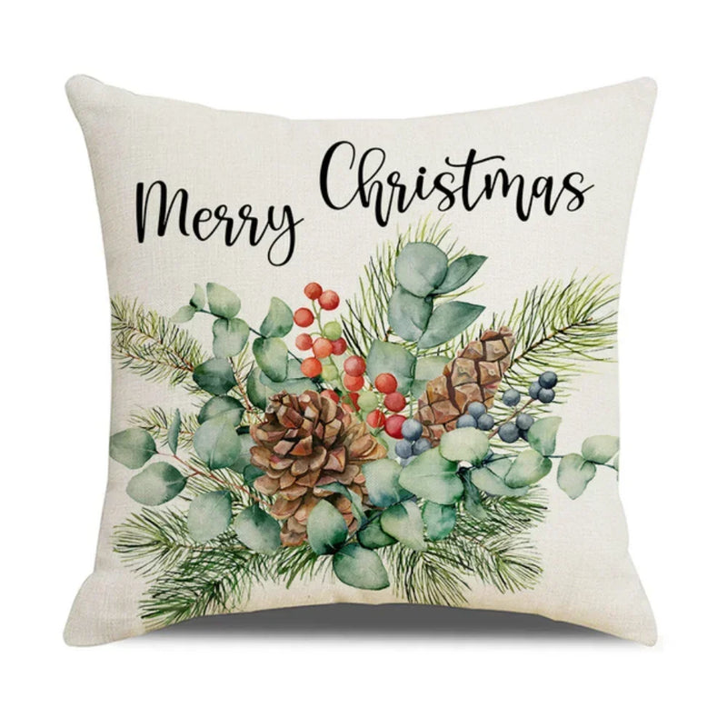 Axyaa Christmas Pine Branch Wreath Pillowcases 45x45 cm