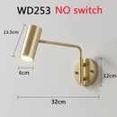 Nordic Copper Adjustable LED Wall Lamp for Bedroom Reading, Axyaa Sconces