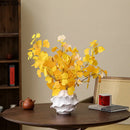 Axyaa Wave Ceramic Vase Desk Decoration with Artificial Flowers