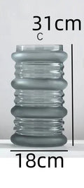 Frosted Glass Vase for Home Decor by Axyaa