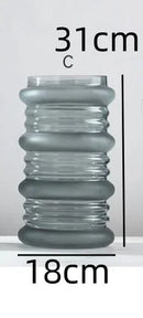 Frosted Glass Vase for Home Decor by Axyaa