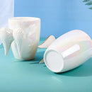 Axyaa Angel Wings Ceramic Mug with Gold Handle - White, 380ml