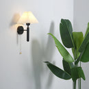 Axyaa Nordic White Pleated Umbrella LED Wall Lamp