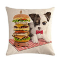 Axyaa Pet Animal Print Linen Pillowcase 45*45cm for Office Sofa Decoration