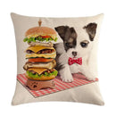Axyaa Pet Animal Print Linen Pillowcase 45*45cm for Office Sofa Decoration
