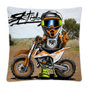 Axyaa Stunt Motorcycle Cartoon Soft Plush Cushion Cover Pillow Case