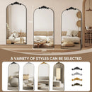 Axyaa 71"x28" Full Length Floor Mirror with Carved Standing Halling for Bedroom
