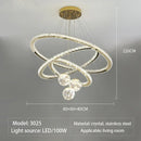 Axyaa Crystal LED Pendant Lamp with Remote Control, Dimmable Chandelier for Home Decor