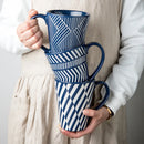 Axyaa Striped Ceramic Coffee Mug Set, 450ml
